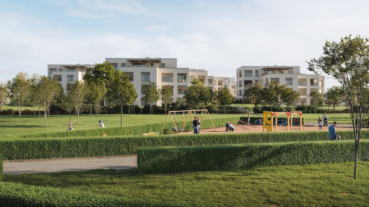 Modern lakópark, előregyártott betonelemekből készül az Anna Lakóliget, Balatonfüreden - INETON