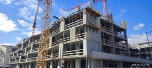 Az első lerakott előregyártott vasbetonelemek a Dagály Lakópark III. üteméhez.